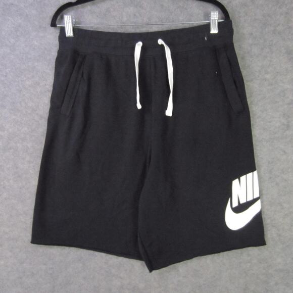 Nike Shorts Mens Large Black Sportswear Alumni Big Logo Drawstring Pockets Soft - Picture 1 of 8